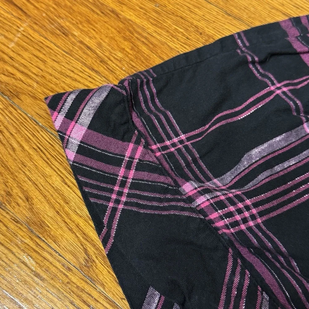 Victoria's Secret plaid pajama set Shirts/shirt Black And Pink Size XS